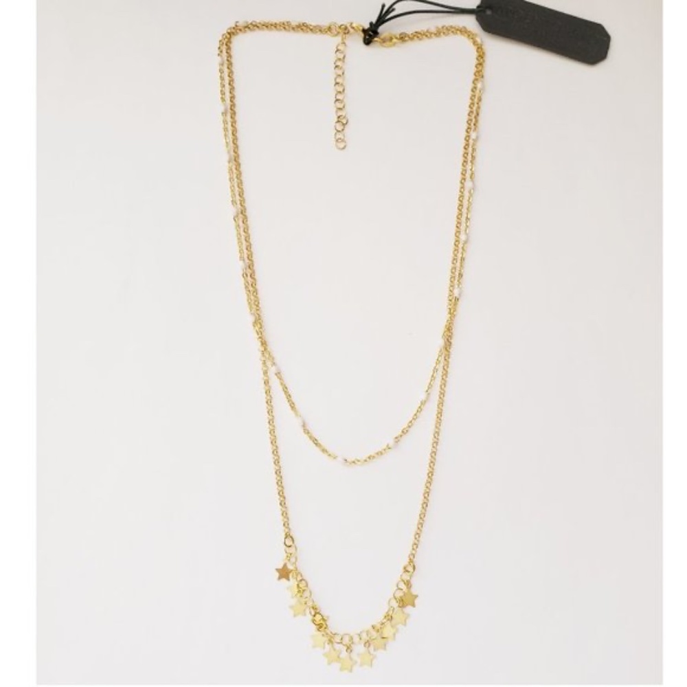 Argento Vivo Sterling Silver Layered Star Bead Chain Necklace